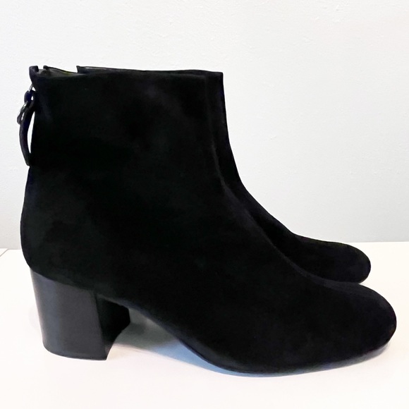 Paul Green Black Suede Ankle Booties with Chunky Block Heel Size 7.5 - Picture 11 of 11